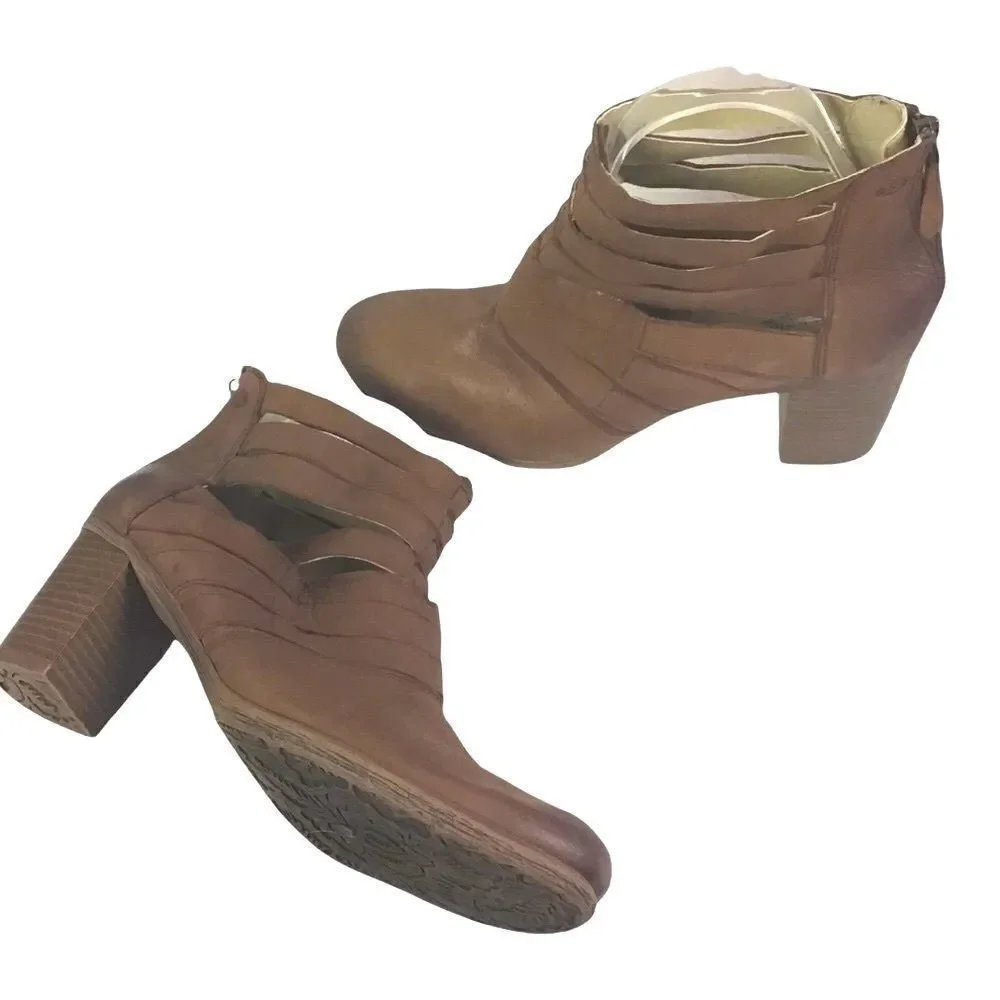 Josef Siebel Ankle Boots Brown Block Heel Bootie